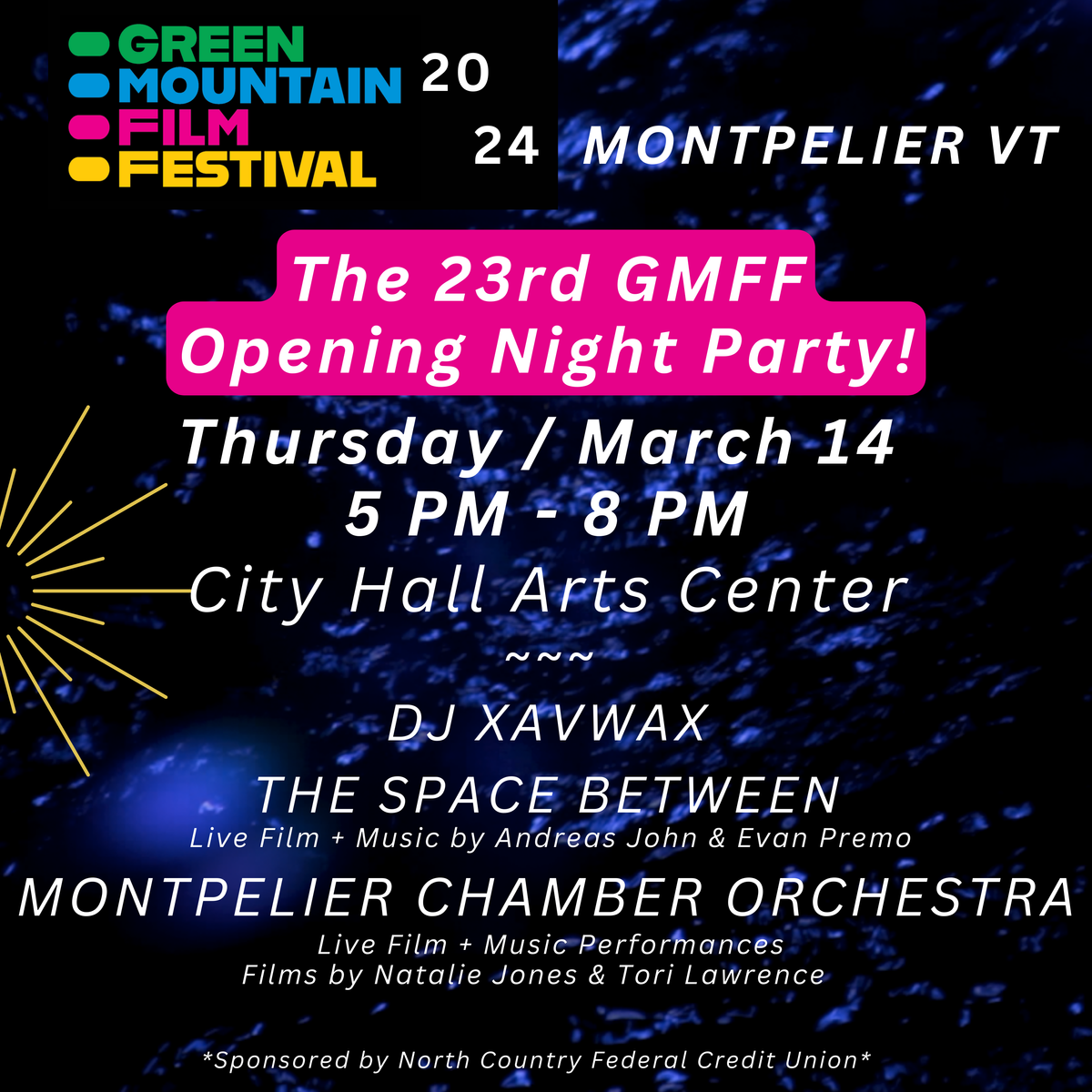 🎺 The 23rd Green Mountain Film Festival Opening Night Party! 🎷